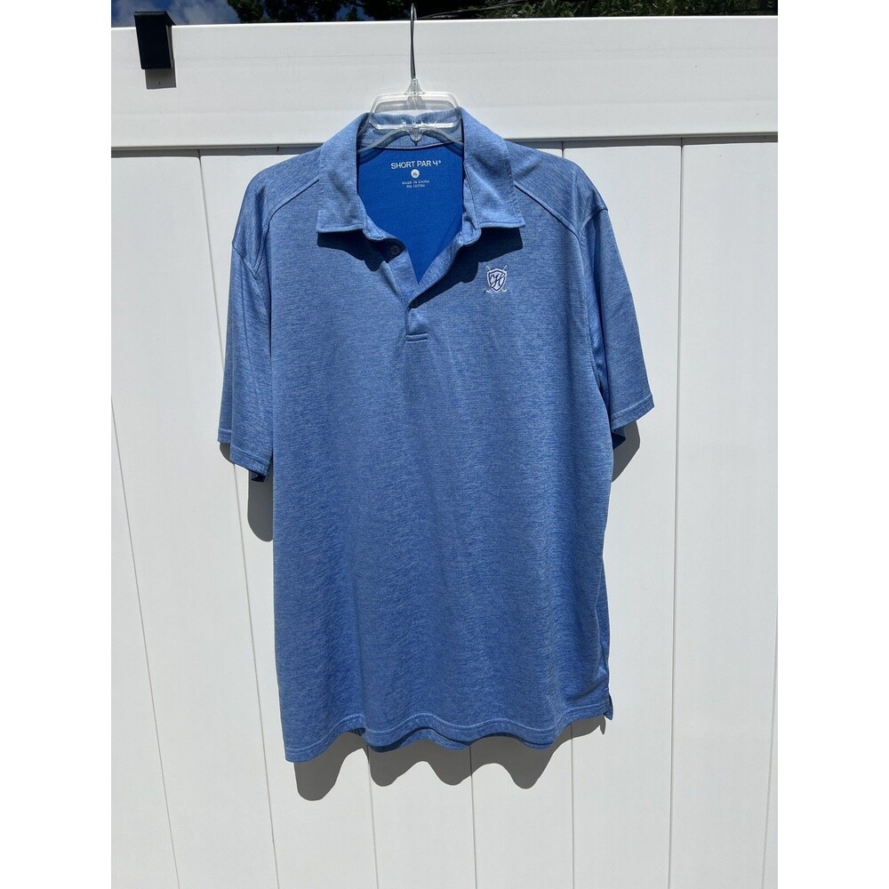 Short Par 4 Golf Polo Mens XL Blue Short Sleeve Heritage Landing Florida